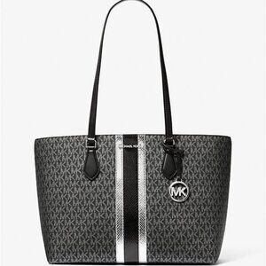 Michael Kors Sheila Large Signature Logo and Metallic Tote Bag